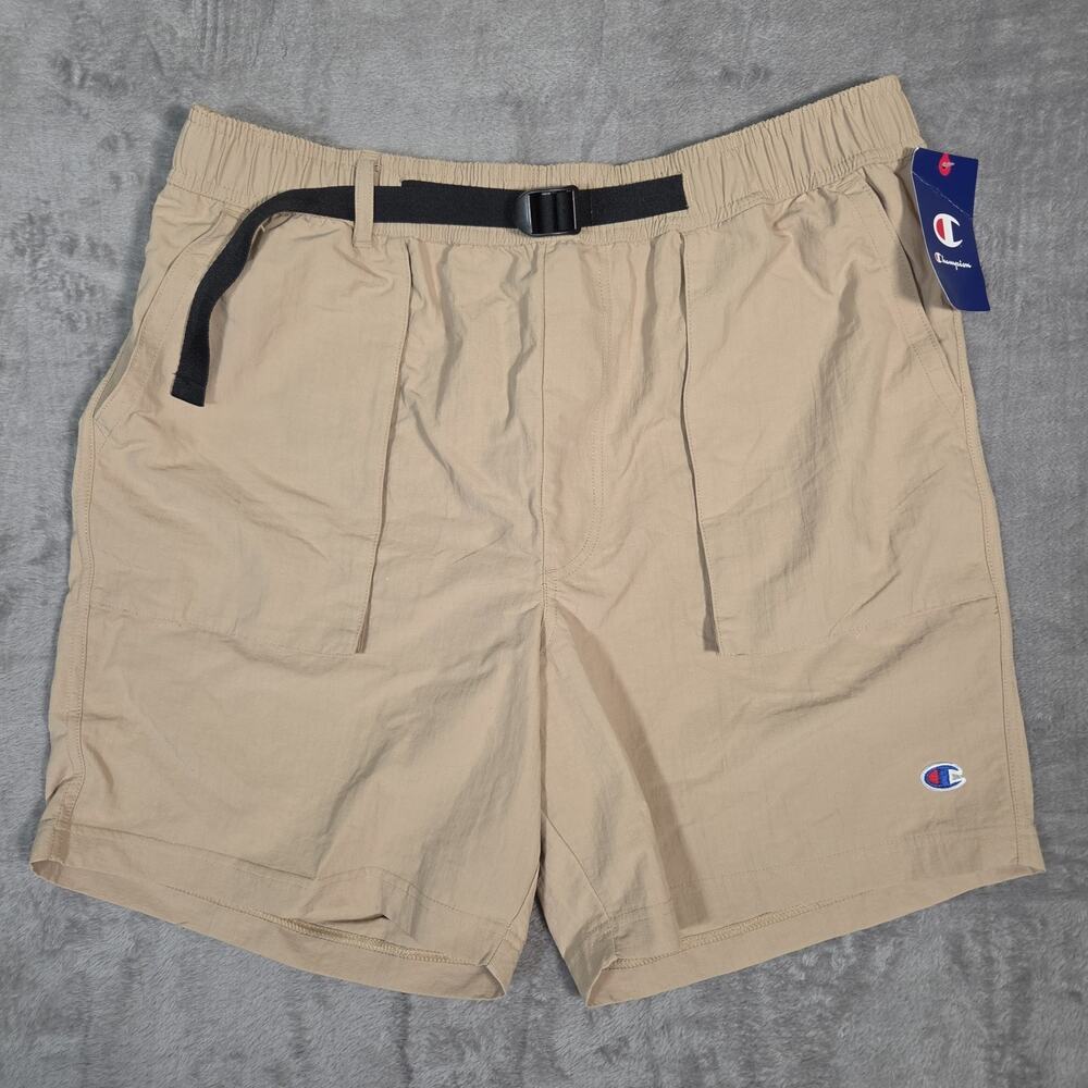 Champion Take A Hike Belted Shorts Mens L Country Walnut Tan Nylon Hiking 7" NWT